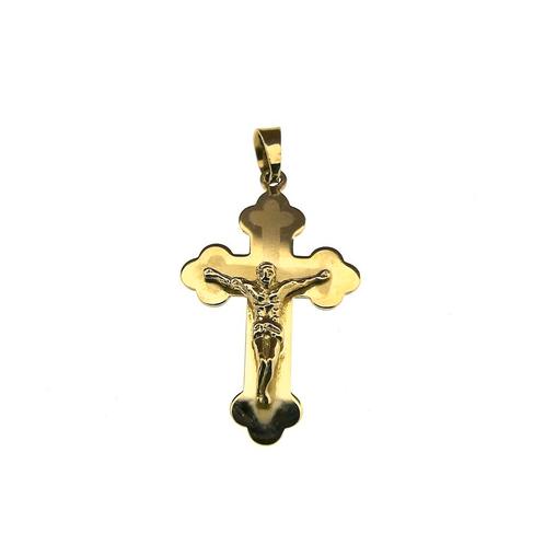 Antiek gouden hanger van een kruis met corpus | 19e eeuws, Sieraden, Tassen en Uiterlijk, Bedels, Gebruikt, Overige merken, Goud