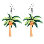 Fako Bijoux - Oorbellen - Acryl - Plat - Palmboom, Verzenden, Nieuw