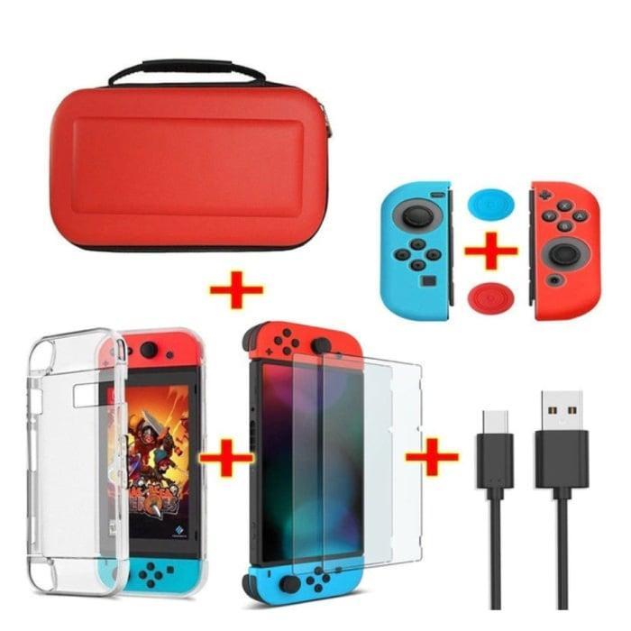 6 in 1 Kit voor Nintendo Switch - NS Opbergtas / Hoesje /, Spelcomputers en Games, Spelcomputers | Overige, Nieuw, Verzenden