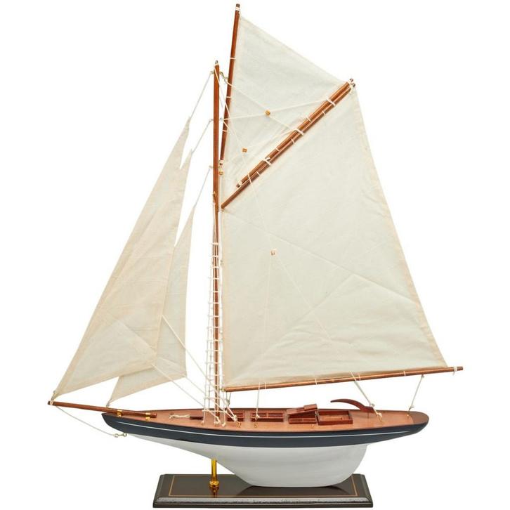 Zeilboot Model 63cm Donkerblauw-Wit, Hobby en Vrije tijd, Modelbouw | Boten en Schepen, Ophalen of Verzenden