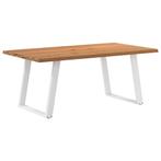 vidaXL Eettafel 180x100x74 cm massief eikenhout lichtbruin, Huis en Inrichting, Tafels | Eettafels, Verzenden, Nieuw