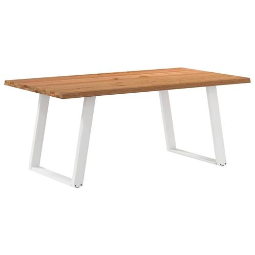 vidaXL Eettafel 180x100x74 cm massief eikenhout lichtbruin, Huis en Inrichting, Tafels | Eettafels, Nieuw, Verzenden