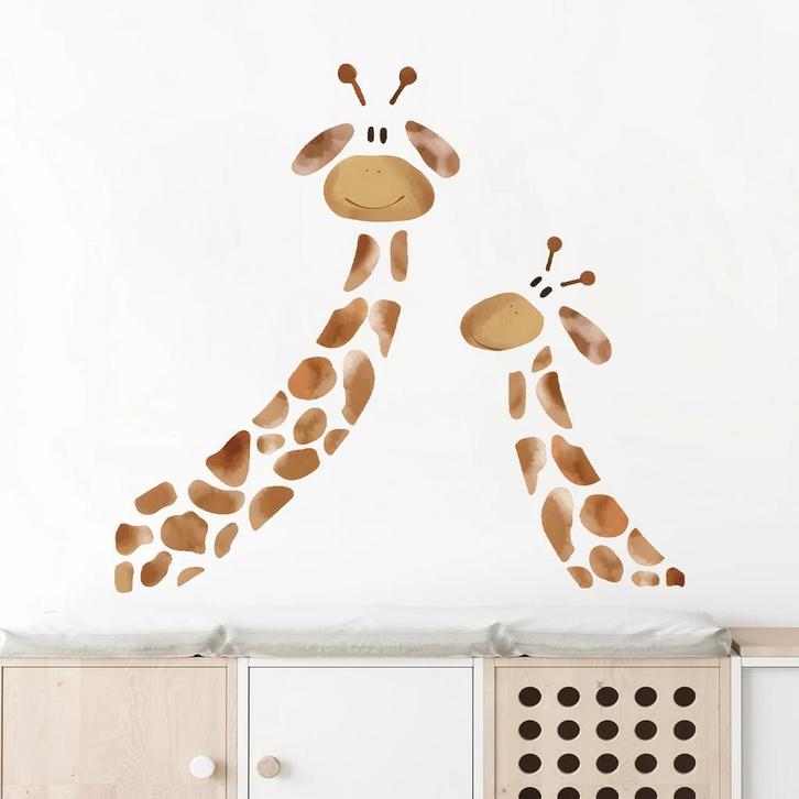 Grote muur- of deur stickerset 2 Giraffen, Kinderen en Baby's, Kinderkamer | Inrichting en Decoratie, Wanddecoratie, Nieuw, Verzenden