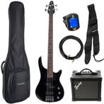 Fazley Modern Series FMB118 Black basgitaar starterset, Verzenden, Nieuw