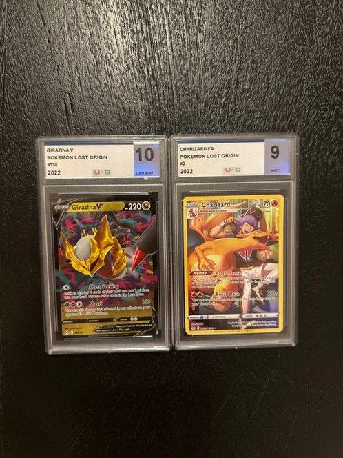 Pokémon - 2 Graded card - CHARIZARD FULL ART & GIRATINA V -, Hobby en Vrije tijd, Verzamelkaartspellen | Pokémon