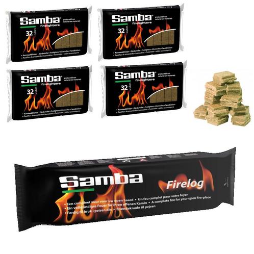 Samba Firelog - Haardblok - Paraffine - 1,1 kg. Inclusief..., Tuin en Terras, Barbecue-accessoires, Nieuw, Ophalen of Verzenden