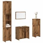 vidaXL 4-delige Badkamermeubelset bewerkt hout oud, Huis en Inrichting, Verzenden, Nieuw