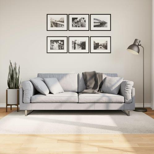 vidaXL Vloerkleed IZA laagpolig Scandinavisch 140x200 cm, Huis en Inrichting, Stoffering | Tapijten en Kleden, Crème, Nieuw, Verzenden