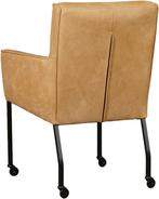 Set van 6 Cognac leren moderne eetkamerstoelen - Kenia Leer, Huis en Inrichting, Stoelen, Overige kleuren, Nieuw, Leer, Ophalen of Verzenden