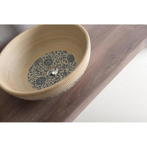 Waskom Sapho Priori Rond 42x15 cm Keramiek Decor Beige /, Doe-het-zelf en Verbouw, Sanitair, Ophalen of Verzenden