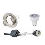 LED Spot Set Dimbaar GU10 Rond 6W 4200K Mat Nikkel, Metaal of Aluminium, Nieuw, Ophalen of Verzenden, Led