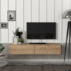 [en.casa] Tv-meubel Toivakka zwevend 135x31x25 cm eiken, Huis en Inrichting, Kasten | Televisiemeubels, Verzenden, Nieuw