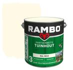 Rambo Pantserbeits Tuinhout Zijdeglans RAL 9010 | Zuiver Wit, Doe-het-zelf en Verbouw, Verf, Beits en Lak, Verzenden, Wit, Nieuw
