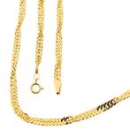 Gouden Singapore schakel ketting; 48,5 cm | Midas, Ophalen of Verzenden, Gebruikt, Overige kleuren, Goud