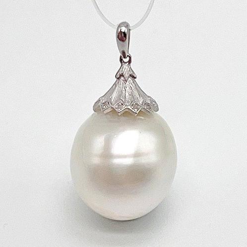 Zonder Minimumprijs - Hanger - 18 karaat Witgoud Parel -, Sieraden, Tassen en Uiterlijk, Antieke sieraden