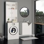 Wasmachinekast Neapel Wit 195x63x20cm (Meubelen, Interieur), Huis en Inrichting, Verzenden, Nieuw