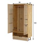 Rattan Garderobekast – 2-Deurs Kast met Kledingroede, Verzenden, Nieuw