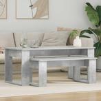 vidaXL Koffietafel Set 2 pcs Beton Grijs Bewerkt hout, Verzenden, Nieuw, 50 tot 100 cm, Minder dan 50 cm