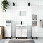 vidaXL Badkamerkast 58x33x60 cm bewerkt hout hoogglans wit, Huis en Inrichting, Badkamer | Badkamermeubels, Verzenden, Nieuw