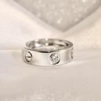 18 Krt. Witgouden LOVE-ring; Cartier (zirconia, LOVE ring), Gebruikt, Overige kleuren, Ophalen of Verzenden, Kleiner dan 17