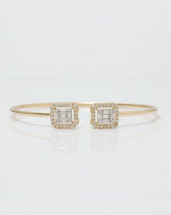 Manchetarmband - 14 karaat Geel goud - 0.85ct. tw. Diamant, Sieraden, Tassen en Uiterlijk, Antieke sieraden