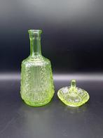 Scailmont - Kaptafelset (2) - Uraniumglas - Green Uranium -, Antiek en Kunst, Antiek | Glas en Kristal