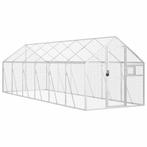 Volière Vogelkooi 1,79x6x1,85 m aluminium zilverkleurig