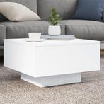 vidaXL Salontafel 55x55x31 cm bewerkt hout wit, 50 tot 100 cm, Verzenden, Nieuw, 50 tot 100 cm
