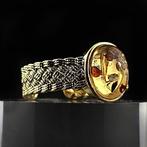 Exclusieve BALTIC AMBER ring – getextureerde zilveren 925