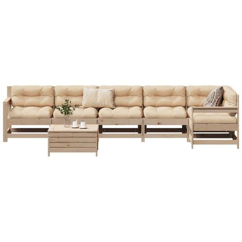 vidaXL 7-delige Loungeset massief grenenhout, Tuin en Terras, Tuinsets en Loungesets, Loungeset, Nieuw, Verzenden