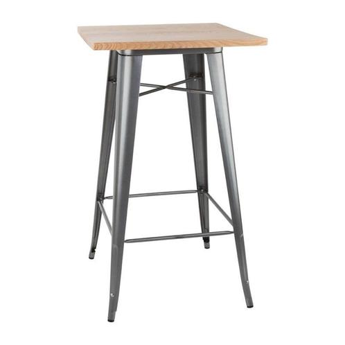 Statafel | BISTRO | Hout/Staal | Essenhout Blad | Grijs, Zakelijke goederen, Horeca | Keukenapparatuur, Nieuw in verpakking, Verzenden