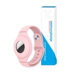 Apple Airtag siliconen polsband - Roze