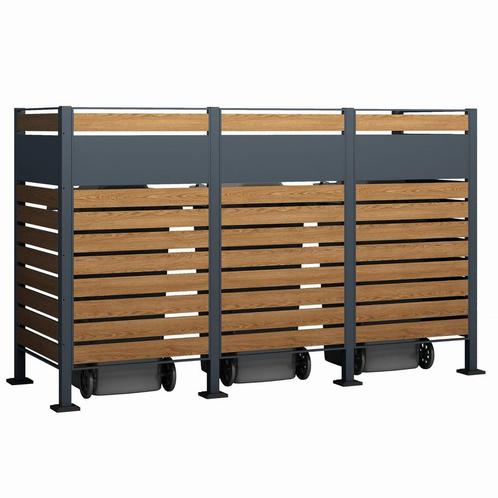 Kliko ombouw - 3 containers - 251x89x150cm - antraciet ho..., Tuin en Terras, Bergingen en Tuinkasten, Nieuw, Ophalen of Verzenden