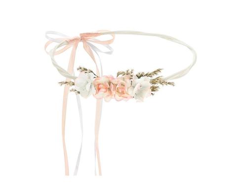 Bloemen Haarband Perzikkleurig, Hobby en Vrije tijd, Feestartikelen, Nieuw, Verzenden