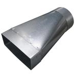 Verloopstuk van rechthoekig 170mm x 70mm naar rond Ø 125mm, Verzenden, Nieuw