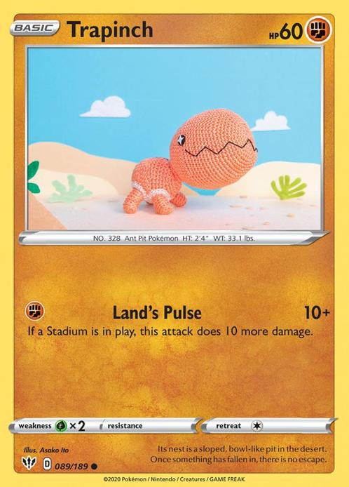Trapinch 089/189 Darkness Ablaze, Hobby en Vrije tijd, Verzamelkaartspellen | Pokémon, Losse kaart, Nieuw, Foil, Ophalen of Verzenden