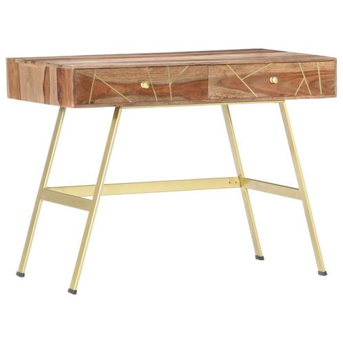vidaXL Schrijftafel met lades 100x55x75 cm massief, Huis en Inrichting, Bureaus, Nieuw, Verzenden