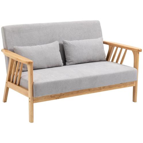 TRUUSK 2-zitsbank Loveseat Grijs Tot 200 Kg Belastbaar Met A, Huis en Inrichting, Banken | Bankstellen, Nieuw, Verzenden