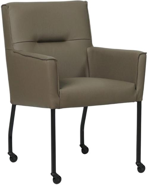 Grijze leren moderne eetkamerstoel - Toledo Leer Smog (grijs, Huis en Inrichting, Stoelen, Eén, Overige kleuren, Nieuw, Leer, Ophalen of Verzenden