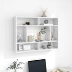 vidaXL Wandschap 75x16x55 cm bewerkt hout hoogglans wit, Verzenden, Nieuw