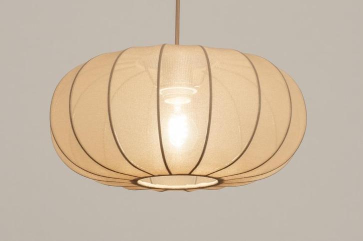 Rietveld Hanglampen - Taupe - Stof, Metaal, Huis en Inrichting, Lampen | Hanglampen, Verzenden