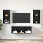 vidaXL TV-kast set 3 pcs Zwart eiken 37 x 37 x 107 cm, Huis en Inrichting, Kasten | Televisiemeubels, Minder dan 50 cm, Verzenden