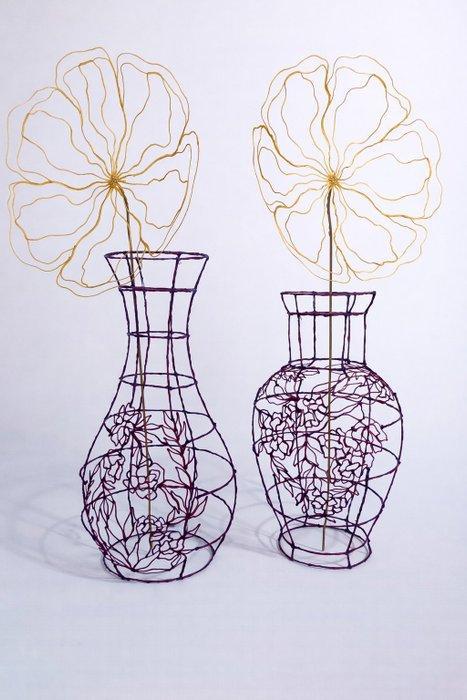 Iris Lucia Design - Iris Lucia Design - Vaas (2) -, Antiek en Kunst, Kunst | Designobjecten