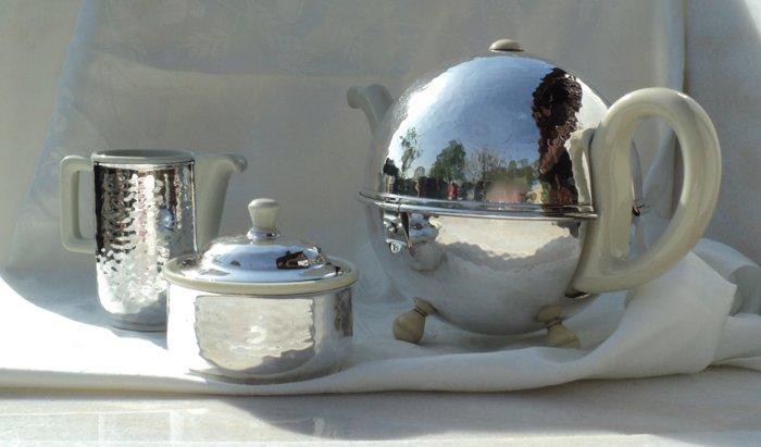 WMF / Geislingen - Theeservies (3) - Keramiek, Verzilverd -, Antiek en Kunst, Kunst | Designobjecten