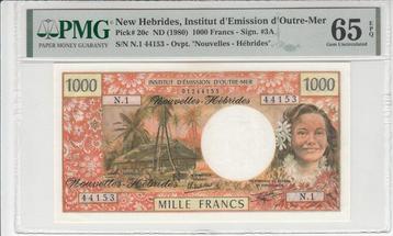 NEW HEBRIDES P.20c - 1000 Francs ND 1980 PMG 65 EPQ beschikbaar voor biedingen