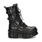 New Rock veterboots voor dames in het Zwart, Verzenden, New Rock, Zwart, Lage of Enkellaarzen