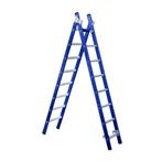 Eurostairs Reform ladder dubbel recht 2x8 sporten BLAUW, Doe-het-zelf en Verbouw, Ladders en Trappen, Ophalen of Verzenden, Nieuw