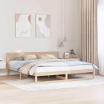 vidaXL Bedframe met hoofdeinde Naturel 180 x 200 cm Massief, Verzenden, Nieuw, Bruin, Hout