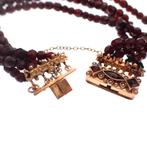 Glaskralen armband met gouden slot; Antiek | Ø 57 mm, Sieraden, Tassen en Uiterlijk, Armbanden, Ophalen of Verzenden, Gebruikt