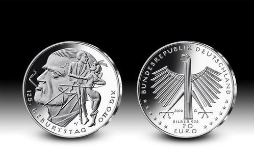 Duitsland. 20 Euro 2016G/2017F Otto Dix + Joachim, Postzegels en Munten, Munten | Europa | Euromunten